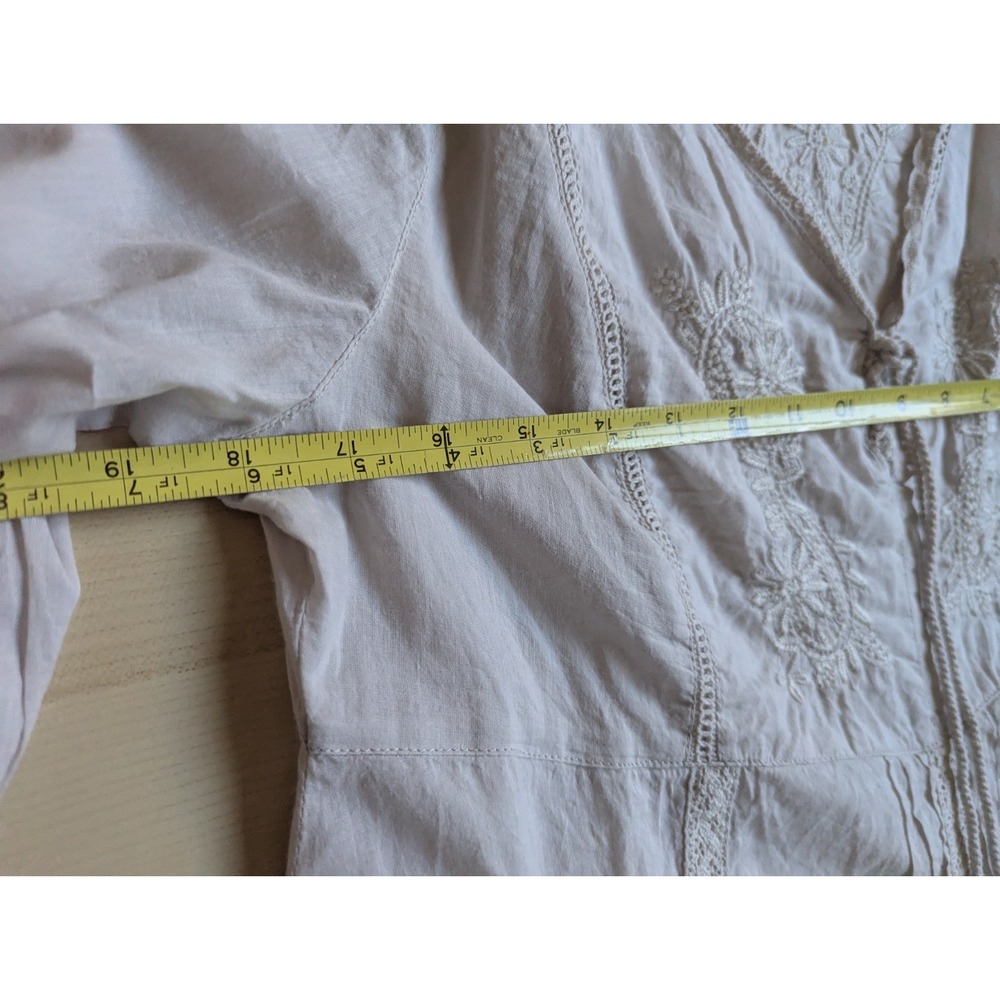 Sundance Lace Embroidered Peasant Princess Boho‎ Flute Sleeve Babydoll Tunic L - Picture 14 of 16